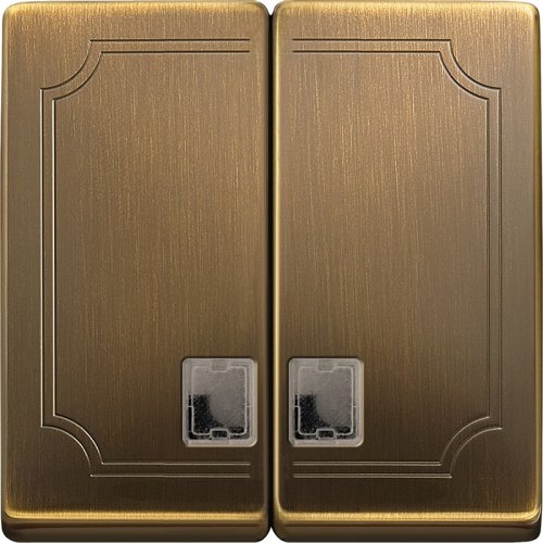 Лицевая панель Schneider Electric Merten Antique для 2-кл. выключателя с подсветкой античная латунь  картинка